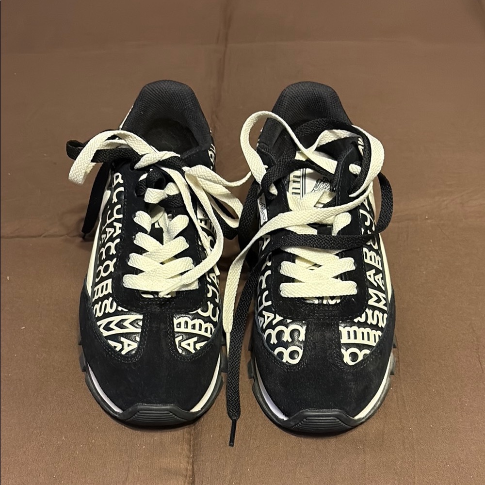 Marc Jacobs Black and White Sneakers with Decorative Accents
